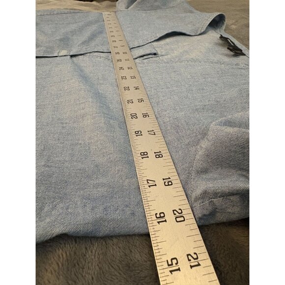 Theory Women's Ofelia Cotton Chambray Split Back Tunic Blouse S Light Blue - Picture 7 of 8